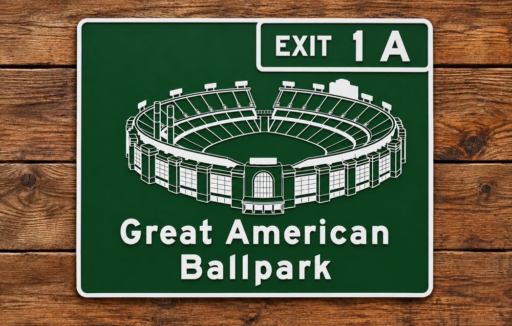 Great American Ballpark Stadium Road Sign Reds Baseball Exit 1A Cincinnati Ohio